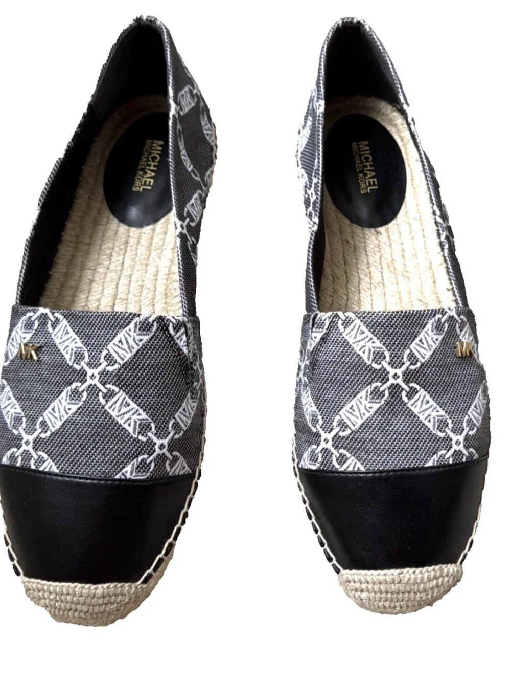 Michael Kors Black & Cream Logo Espadrille Slip-On